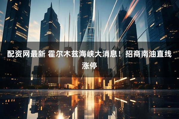 配资网最新 霍尔木兹海峡大消息！招商南油直线涨停